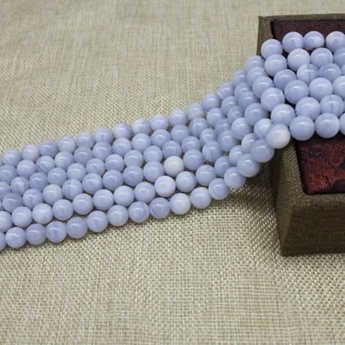 High Quality Nature Aquamarins Stone Round Loose Beads 8MM For Jewelry Making Blue Jadess Stone Beads For Diy Earrings Necklace