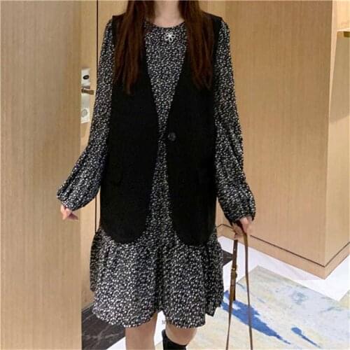 Plus Size 6XL 150KG O Neck Long Sleeve Floral Printed Ladies Casual Large Autumn Dress Vintage Female Vestidos
