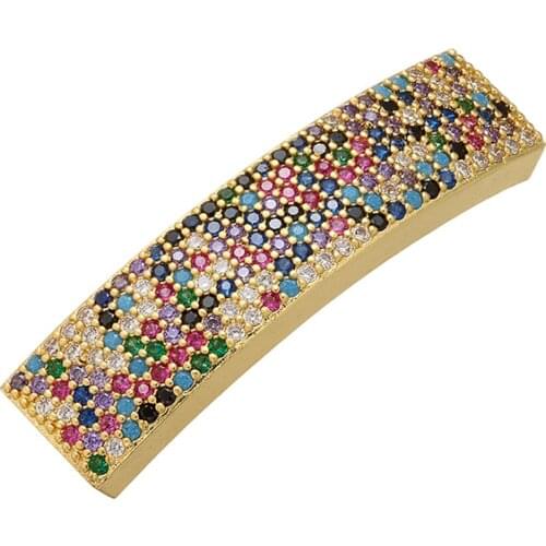 ZHUKOU 10x40mm Irregular curved brass crystal connector for women handmade necklace bracelet jewelry accessories model:VW17