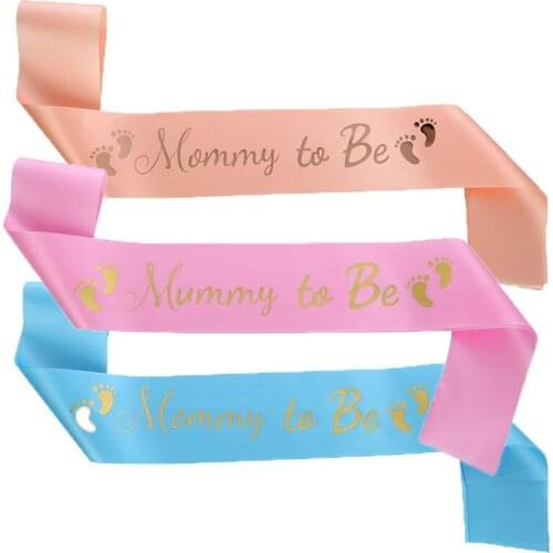 1PC Pink Rose Gold Mom To Be Letter Satin Sash Shoulder Strap New Mommy Party Gift Favors New Designs Baby Showe Crafts Supplies