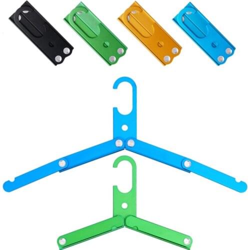 1Pcs Portable Ultra-Light Aluminum Magic Clothes Hanger Outdoor Travel Folding Clothes Non-Slip Hanger Camping Gear Outdoor