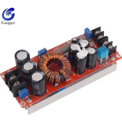 20A 1200W DC-DC Step Up Converter Booster Power Supply Boost Step-up Board 8-60V 12V Step Up to 12-83V 24V 48V With Heat Sink