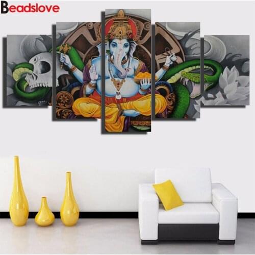 5 pcs Diamond Embroidery Buddha magnolia waterfall 5d diamond painting rhinestones pictures full square round Diamond mosaic