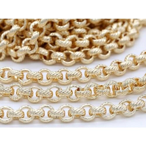 5m Korean Version Of 8mm Slash Opening Chain 14K Color-Preserving Gold Fashion Bracelet Necklace Diy Jewelry Accessories