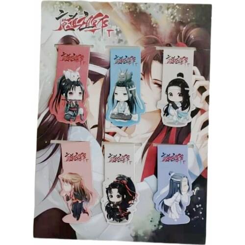 6pcs Mo Dao Zu Shi Anime Magnetic Bookmark Cartoon Magnet Bookmark Child Student Kawaii Gift Bookmarks Office Stationery