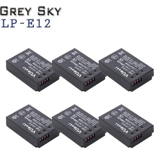 6x 1280mAh LP-E12 LP E12 LPE12 Li-ion Battery pack for Canon EOS M50, EOS M100,100D Kiss X7 Rebel SL1 Camera