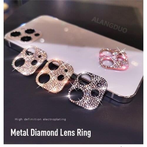 Diamond Camera Lens Protector Glass For iPhone 12 Pro Max 12 Mini Glitter Crystal Camera Protector Case For iPhone 11 12 Pro Max
