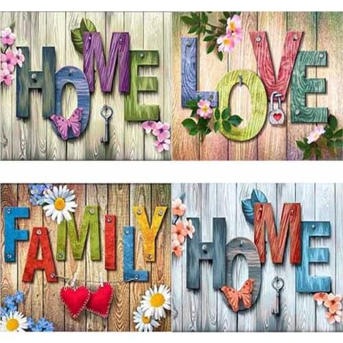 New 5D DIY Diamond Painting Home Letter Diamond Embroidery Scenery Cross Stitch Full Square Round Drill Crafts Home Decor Gift