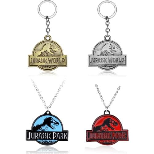 Hot Sale Jurassic Park Dinosaur Key Chain Jurassic World Pendant Metal Keyrings Holde For Women Men Chaveiro