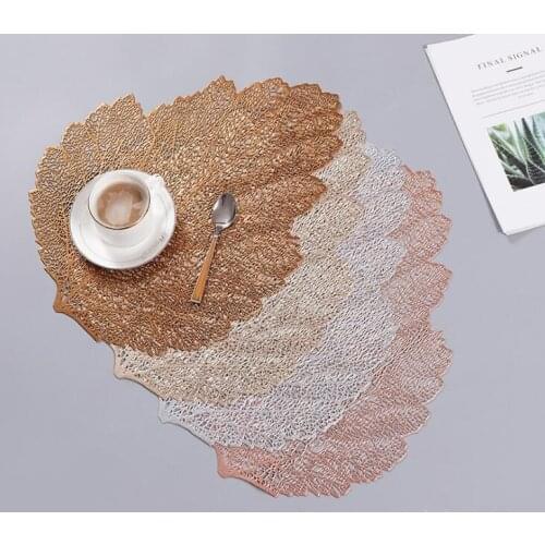 Gold Silver Placemats for Table Wedding Decoration Pads Mats Kitchen Coffee Bar Mug Coaster PVC Dinner Table Placemats
