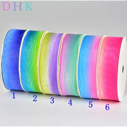 DHK Various Size color Free shipping G Sheer Organza Ribbon Accessory hairbow headwear DIY decoration OEM S724