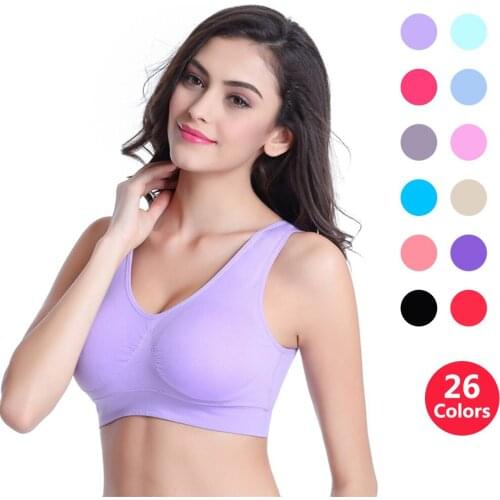 Women’s Bras Sexy Wireless Brassiere Activewear Bra For Women Padded Bras Push Up Bra Big Plus Size S-6XL Solid Color 13 Colors