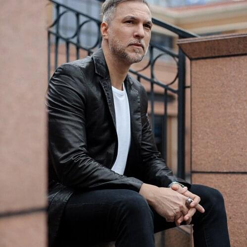 Elegant Genuine Leather Blazer Coat