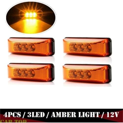 4PCS Amber Lights 12v Truck Marker Lights Trailers LED Clearance Lights Trailer Turn Lights Waterproof Truck Trailer Reflex Lens