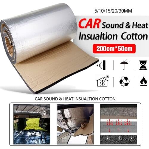 200cmx50cm 5mm-30mm Aluminum Foil Mat Car Hood Engine Firewall Heat Mat Deadener Sound Noise Proof Insulation Deadening