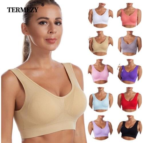 Cotton Bras Women Seamless Bra With Pads Plus Size 4XL Bralette Push Up Brassiere Bra Vest Wireless Brassiere Sports Bra