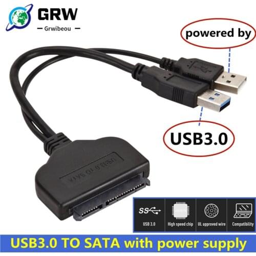 USB 3.0 To SATA External Power Hard Disk Drive Converter Cable USB 3.0 To SATA 22 Pin Adapter for 2.5 Inch HDD SSD High Quality