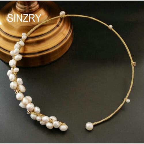 SINZRY new original design handmade natural freshwater pearl Elegant choker necklace band for Women jewelry Gift