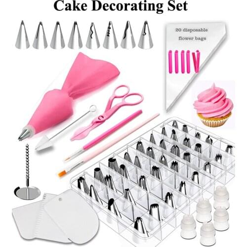 Meibum Icing Piping Tips Cake Decorating Sets Cream Bag Scraper Pastry Nozzles Converter Confectionery Stainless Baking Tools