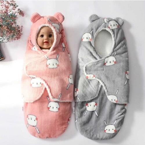 Newborn Blanket Envelope For Discharge Autumn Winter Thick Outside Sleep Bag Baby Anti-Startle Swaddle Wrap Cute Sleepsacks