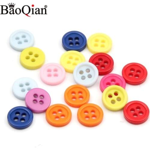 100Pcs 9mm Round Resin Mini Tiny Buttons Sewing Tools Decorative Button Scrapbooking Garment DIY Apparel Accessories