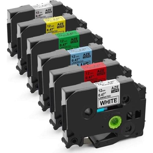 Labelife 6pcs TZe231 TZe431 TZe531 TZe631 TZe731 TZe931 Compatible Brother P-touch Label Tape Ribbon for Label Printer