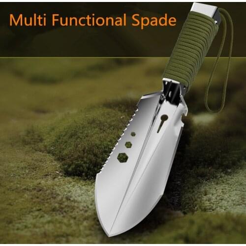 Shovel MultiPurpose Garden Tools Stainless Steel Garden Shovel With Sawtooth Hex Wrench Ruler Digging Trowel Knife Bottle opener