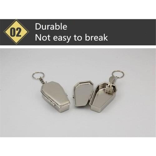 Mini Tinplate Coffin Shape Pocket Ashtray Portable Tray with Lids Travel Auto Smoking Organizer N21 19 Dropship