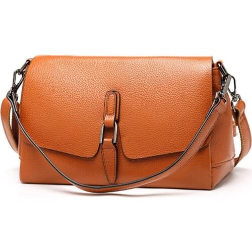 Fashion Natural Cow Leather Shoulder bag for Women Brand Designer Cover Small Soft Genuine Leather Womens Messenger bags 2020
