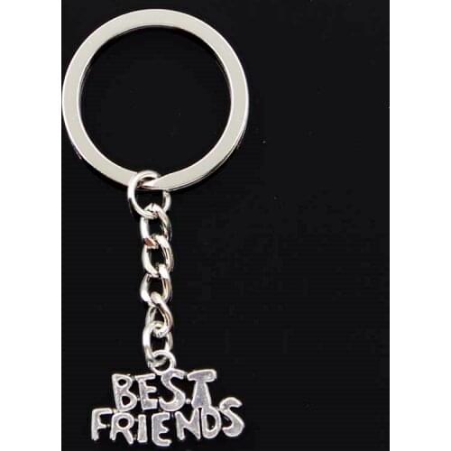 Fashion Best Friends 24x16mm Pendant 30mm Key Ring Metal Chain Bronze Silver Color Men Car Gift Souvenirs Keychain Dropshipping