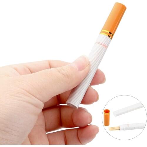 2 piece/set Mini Toothpick Holders Creative Plastic Portable Cigarete Shape Pocket Toothpick Box For Hiking