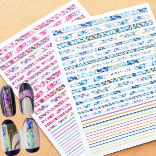 Newest HANYI-137 138 3d nail stickers Japan style nail decals self-adhesive DIY nail art decoration tips