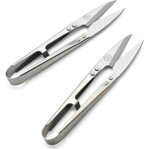 Stainless Steel Cutting Sewing Scissors Shears Cross Stitch Embroidery Tailors U Thread Scissors for Fabric DIY Supplies Tools