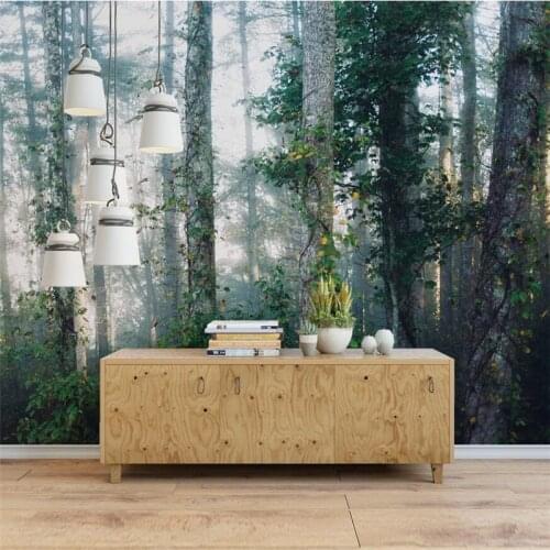 Wellyu papel de parede 3d Custom wallpaper Scandinavian fog forest background wall wall murals photo wallpaper behang