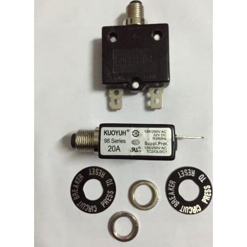 Original New 100% 98 series power overload and current protector switch leakage reset insurance 10A250VAC 20A250VAC