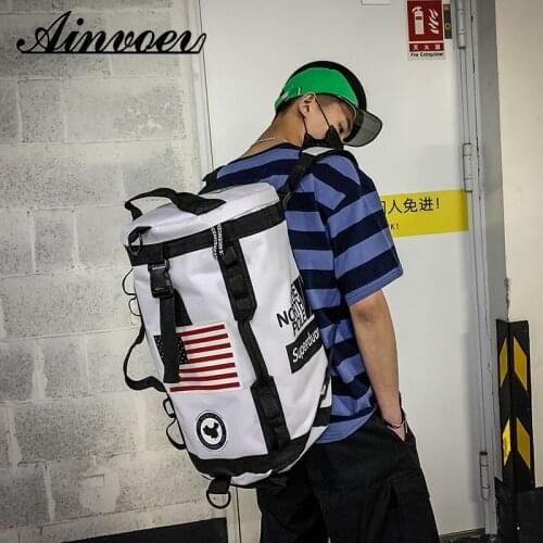 Ainvoev Tide Original Casual Backpack Male Large-capacity Canvas High School Student School Bag Korean Womens Travel Backpack