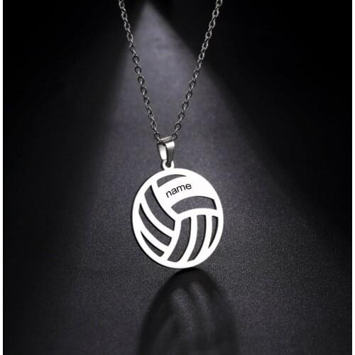 Sipuris Custom Name Necklace For Women Stainless Steel Personalized Name Volleyball Necklace For Men Jewelry Christmas Gifts