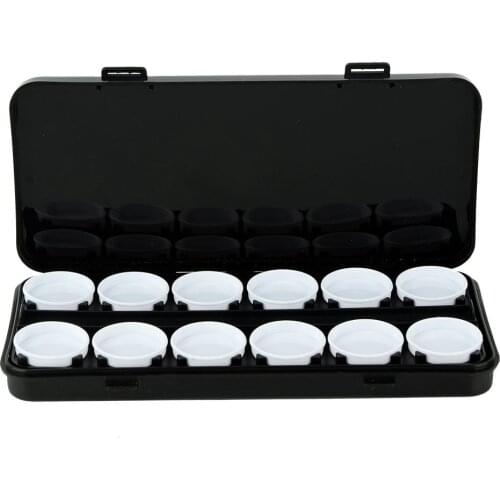 24 Slots Nail Polish Empty Watercolor Paints Tins Box Palette UV Gel Manicure Painting Box Palette Box Painting Drawing Plate