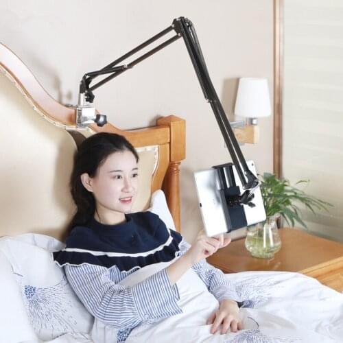 Adjustable Bed Tablet Stand 110cm Long Arm Universal Rotating Desktop Table Holder Hands Free Cell Phone Bracket