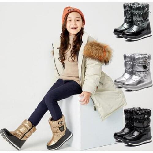 Russia Real Wool Keep Warm Women Kids Winter Boots Shoes Ladies Waterproof Snow Boots Boys Girls Snow Boots Rain Boot