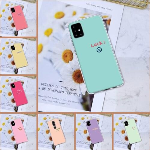 Phone Case For Samsung Galaxy A40 A30 A20 A10 Pink Quote Simple Luck Soft Silicone Back Cover For Samsung Galaxy A80 A70 A60 A50