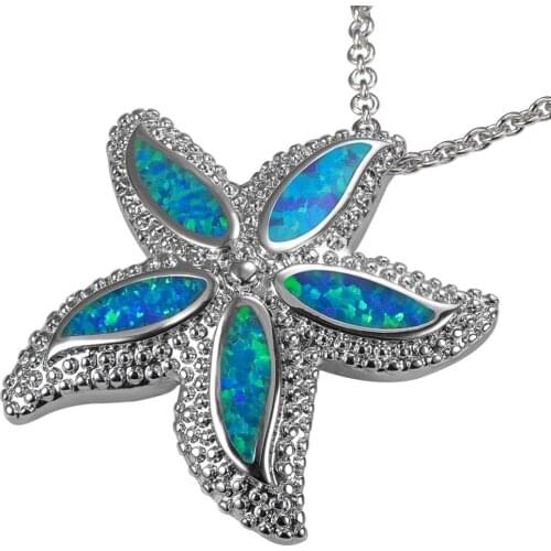 Blue Fire Opal 925 Sterling Silver Pendant P235