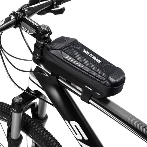 WILD MAN Bicycle MTB Bike Front Frame Storage Bag Waterproof Hard Shell Bag