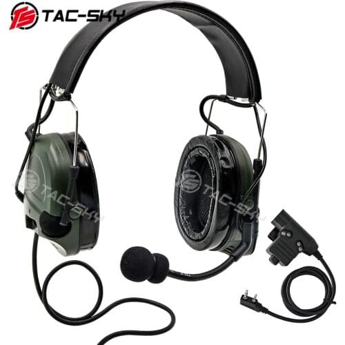 TAC-SKY Military Noise Reduction Pickup Tactical Headset COMTAC I Silicone Earmuff Version FG+ U94 PTT Walkie-Talkie Accessories