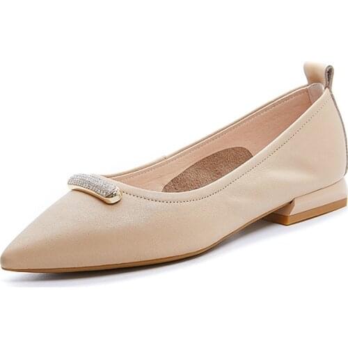 2021 Genuine Leather Fashion Casual Woman Shoes Ballet Flats Womens Flat Shoes Loafers Slip On Comfortable Summer Zapatos Mujer