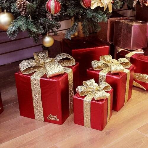 Christmas gift box ornaments window decoration Christmas gift box gift stacking scene layout Christmas decorations