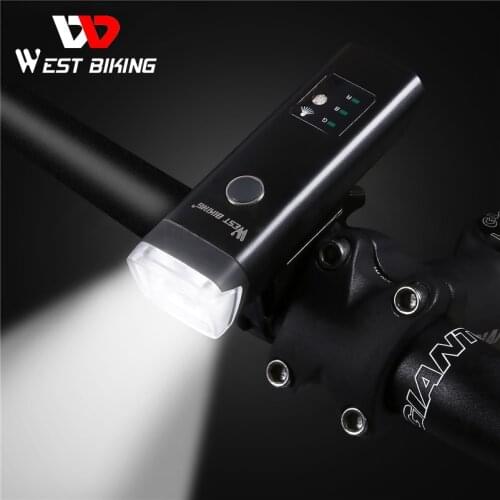 WEST BIKING Intelligent Bicycle Light Sensor Auto Lamp Waterproof USB Rechargeable Cycling Warning Flashlight 4 Modes Bike Light