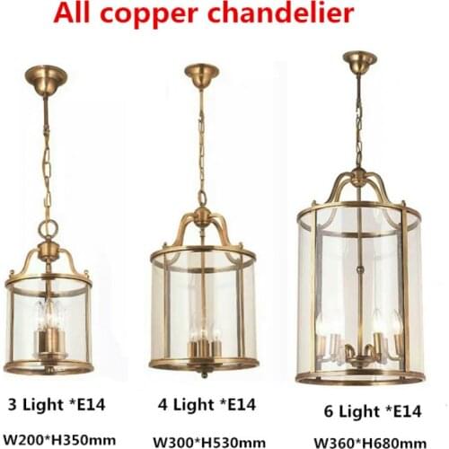 MMBL Vintage Pendant Light LED Lighting Fixture Restaurant Hanging Lights E14 AC85-265v Glass Pendant Lights Copper Lamp Body