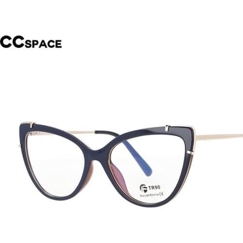 51110 Cat Eye Optical Glasses Anti-blue Lenses Plastic Titanium TR90 Frames Women Fashion Computer Eyeglasses