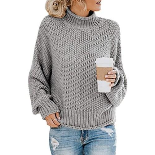 New Fashion Sweater Pullover Tops For Women Autumn Knit Turtleneck Winter Warm Ladies Sweater Tops Pull Femme Hiver 2021